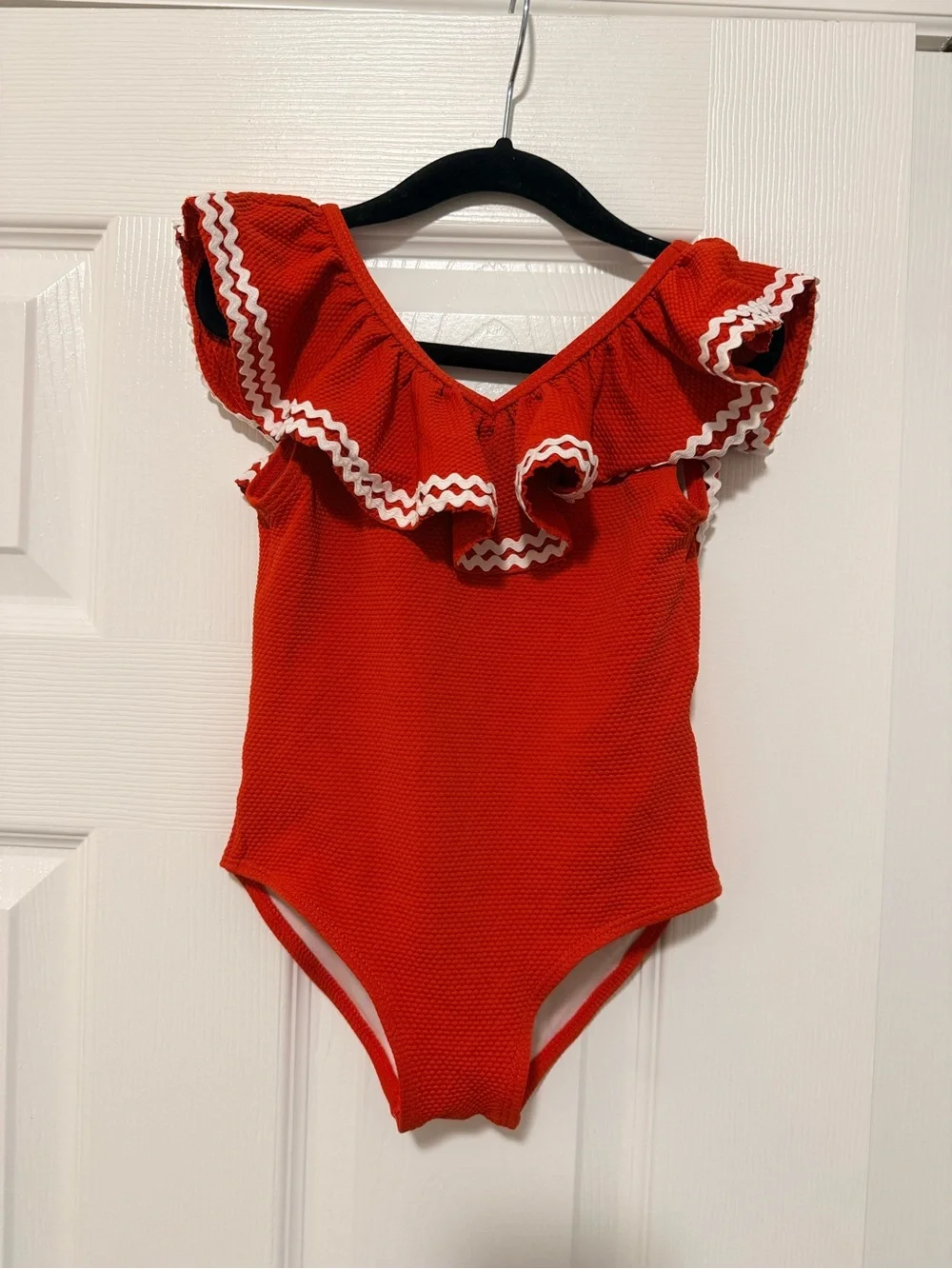 Janie and Jack Red Ruffle Trim One-Piece